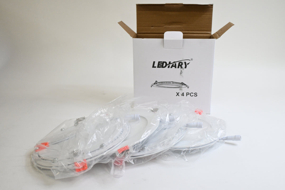 24pk 4000k Cool White LED Recessed Lighting, 6 inch w/ Junction Box,12W Eqv 110W