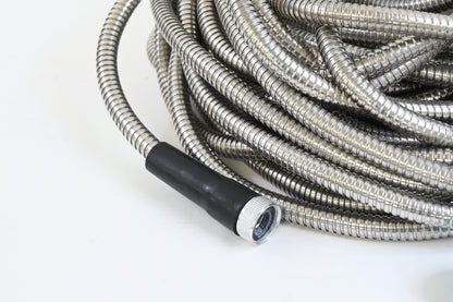 LOOHUU 100ft Lightweight Stainless Steel Water Hose w/ 10 Function Nozzle