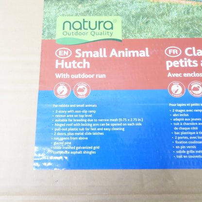 Trixie Natura Insulated Rabbit Hutch Peaked Roof & Run Glazed Wood - New