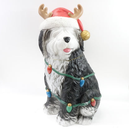 2.5 ft LED Pre-Lit Blow Mold Christmas Holiday Sheep Dog Indoor/Covered Outdoor