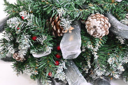 U-QE 9 FT Pre-Lit Artificial Battery Operated Christmas Garland w/ Timer