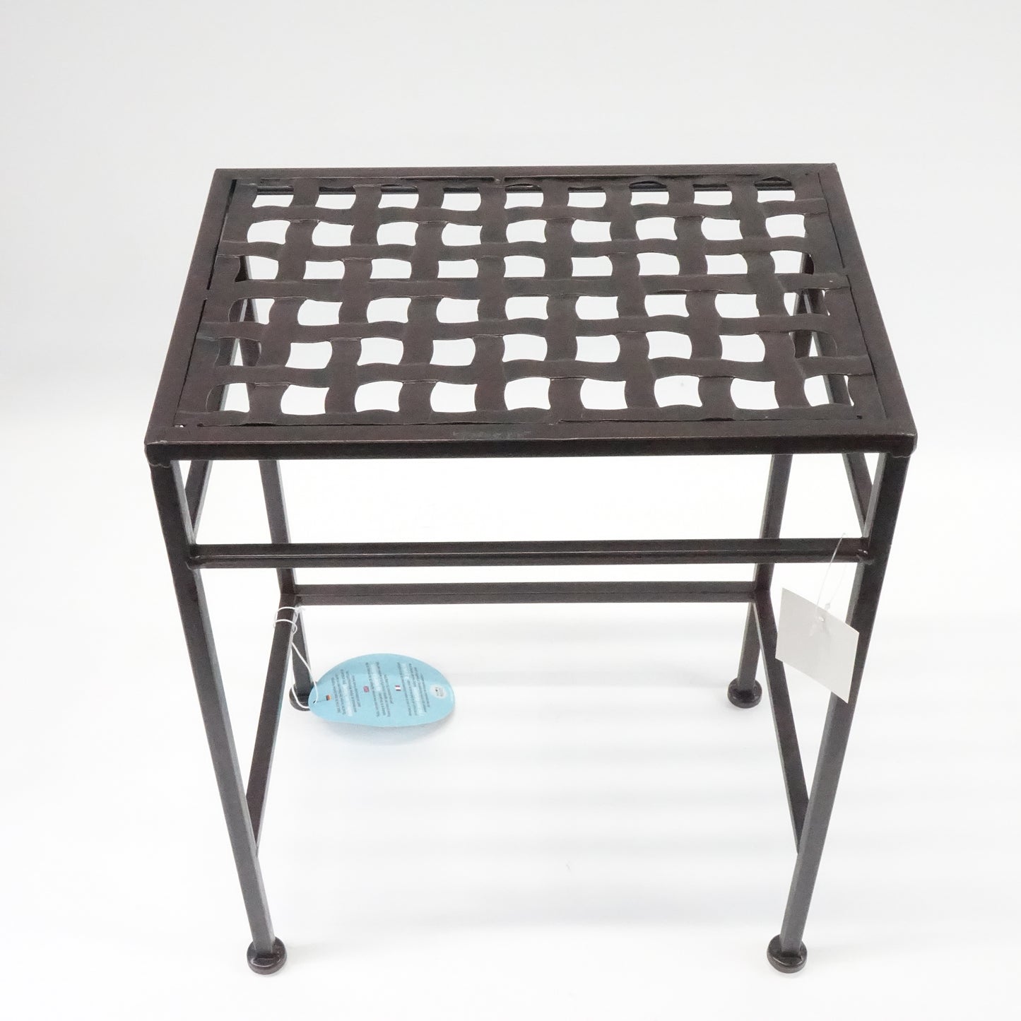 French Country Style Woven Top Nesting Tables, Set of 3, Antique Brown