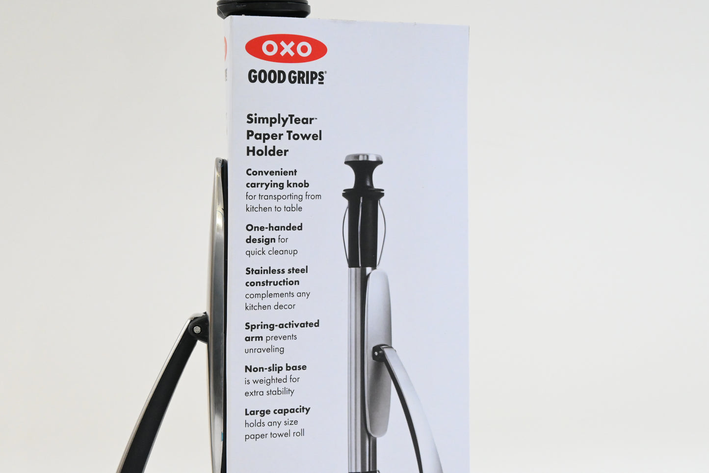 OXO Good Grips SimplyTear Paper Towel Holder, Stainless Steel - Open Box