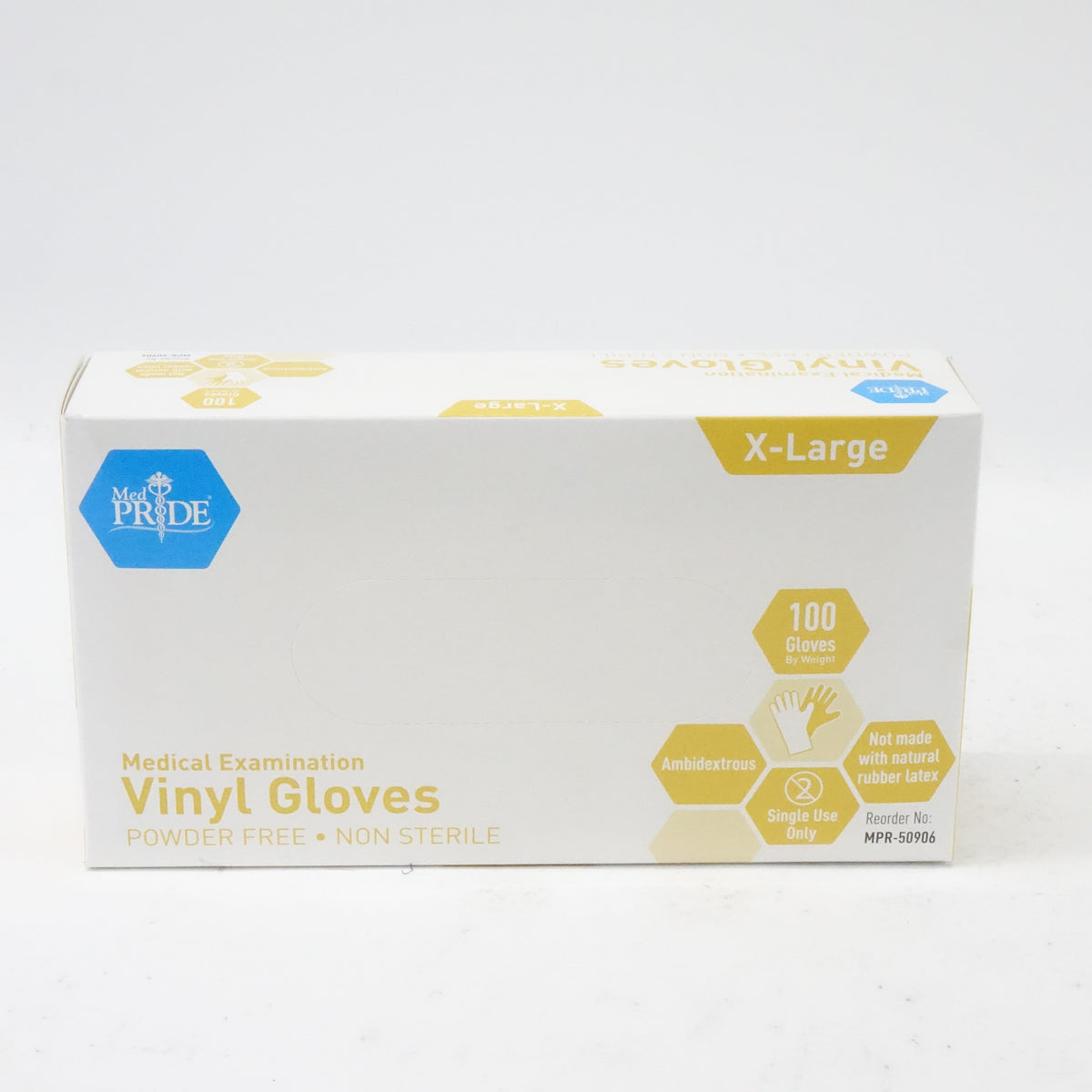 MED PRIDE Medical Vinyl Examination Gloves Latex & Rubber Free (XL, 1000-Count)