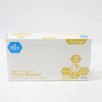 MED PRIDE Medical Vinyl Examination Gloves Latex & Rubber Free (XL, 1000-Count)