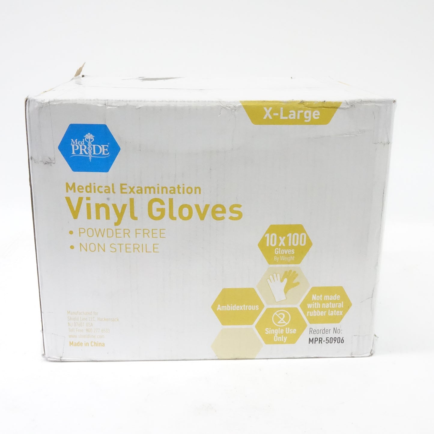 MED PRIDE Medical Vinyl Examination Gloves Latex & Rubber Free (XL, 1000-Count)