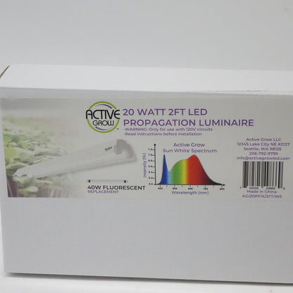 Active Grow Integrated Dual T8 2FT LED Grow Light - T8 Grow Lights 2-Pack