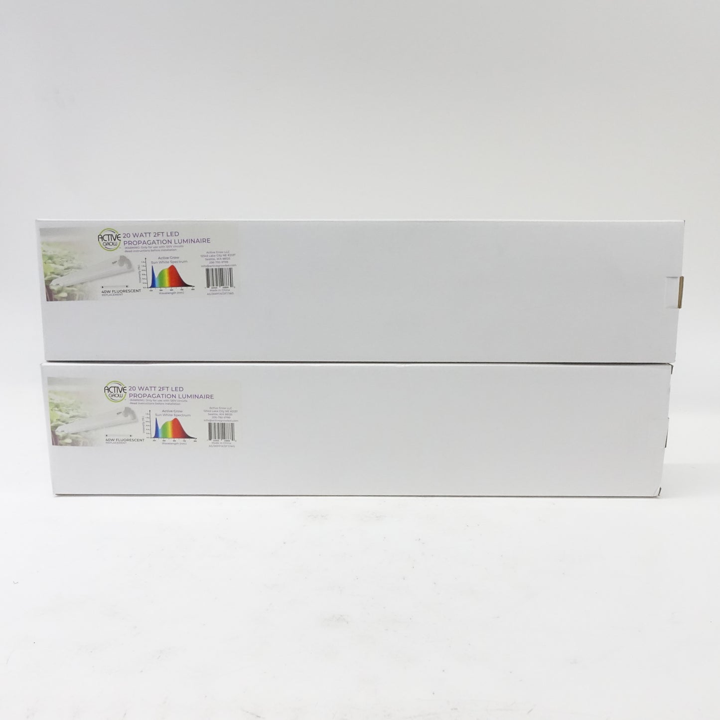 Active Grow Integrated Dual T8 2FT LED Grow Light - T8 Grow Lights 2-Pack