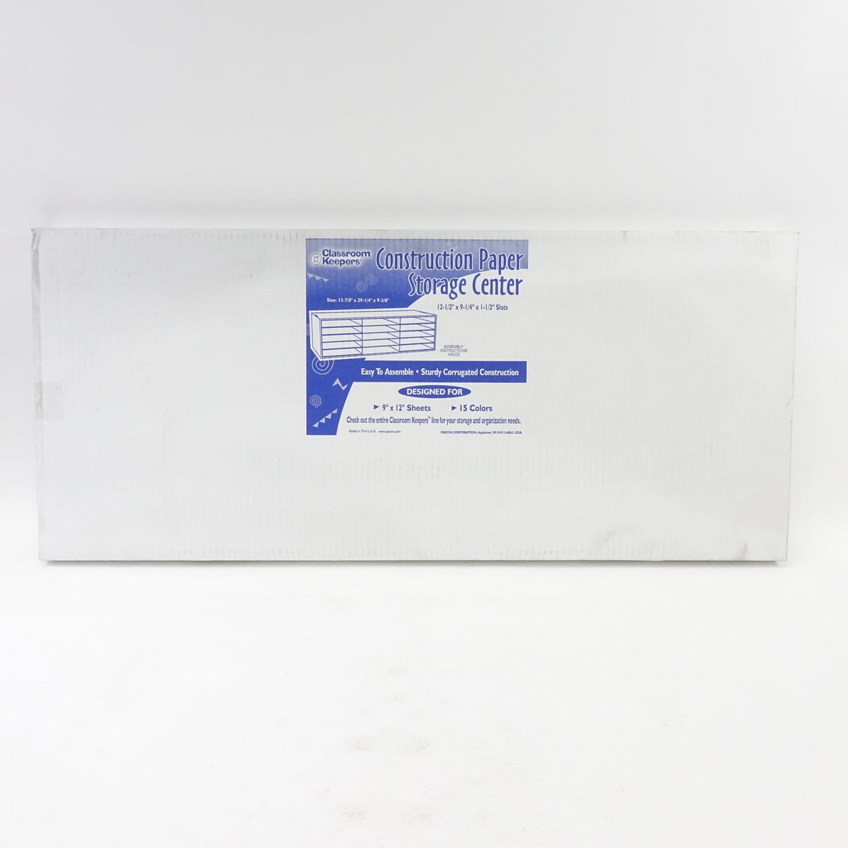 Classroom Keepers 9" x 12" Construction Paper Storage, 15-Slot, White - New