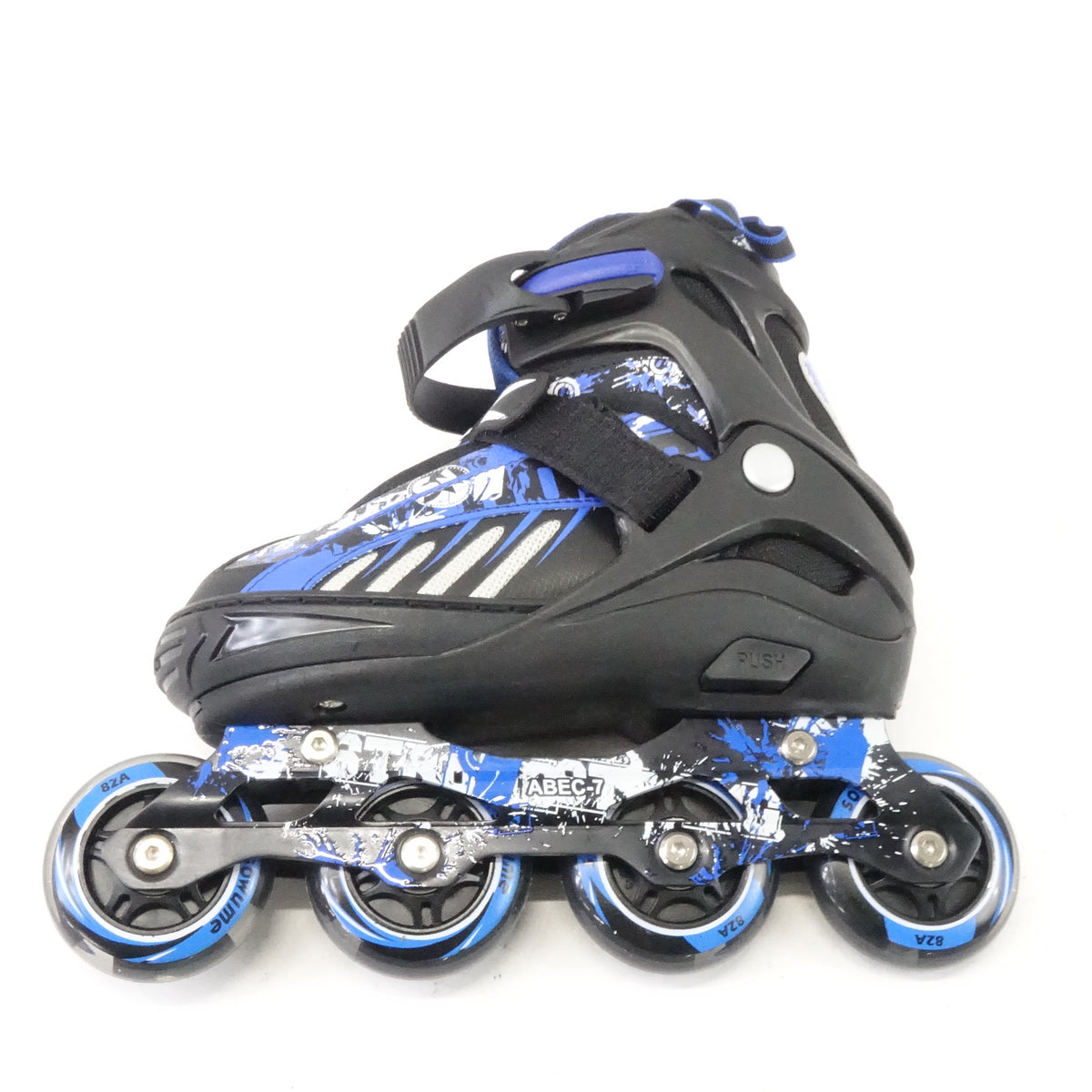 Sowume Inline Light Up Rollerblades For Kids Medium Black/Blue ABEC-7