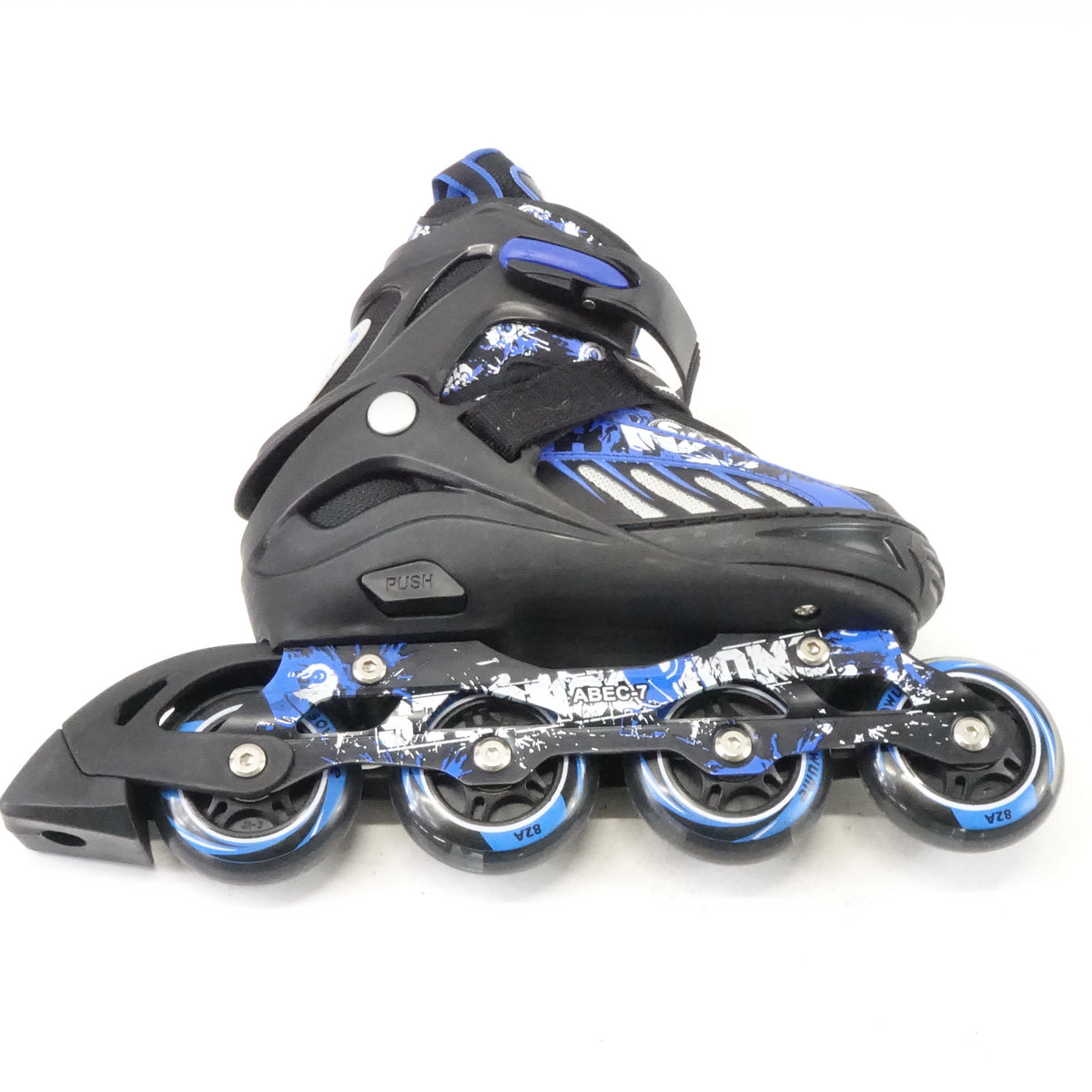 Sowume Inline Light Up Rollerblades For Kids Medium Black/Blue ABEC-7