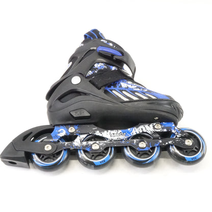 Sowume Inline Light Up Rollerblades For Kids Medium Black/Blue ABEC-7