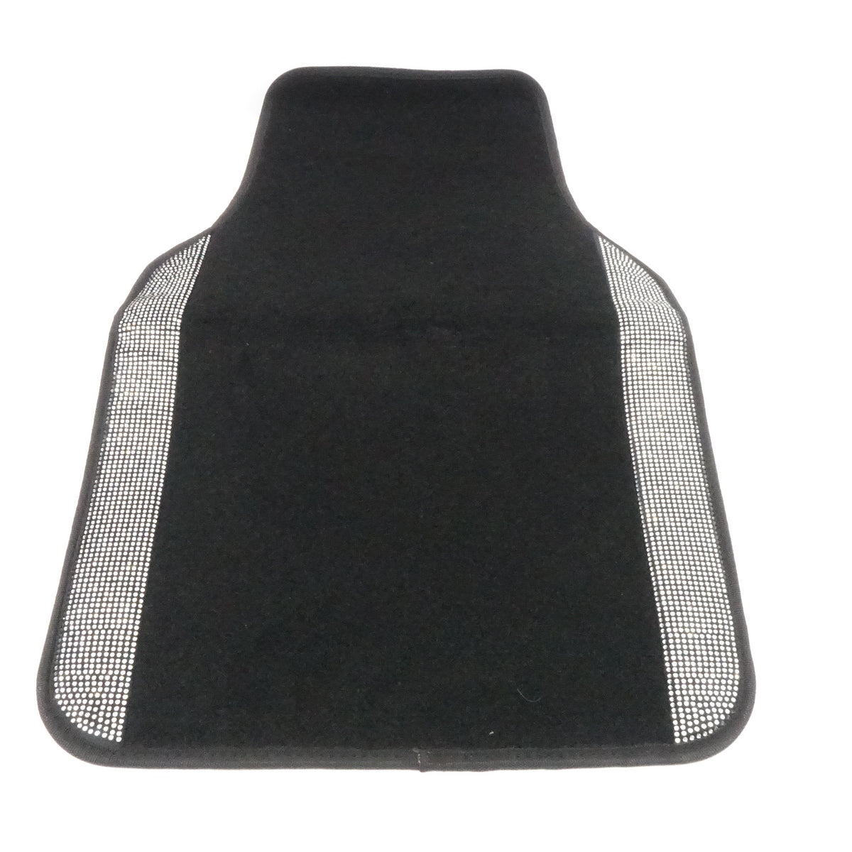 Diamond Car Floor Mats with Anti-Slip Heel Pad Universal Fit 4pcs Black Sliver