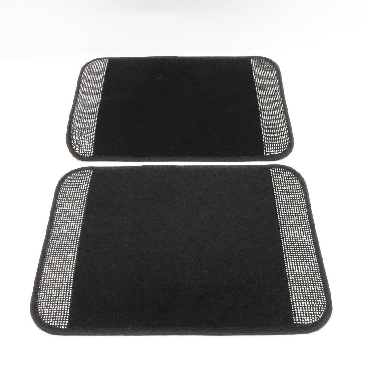 Diamond Car Floor Mats with Anti-Slip Heel Pad Universal Fit 4pcs Black Sliver