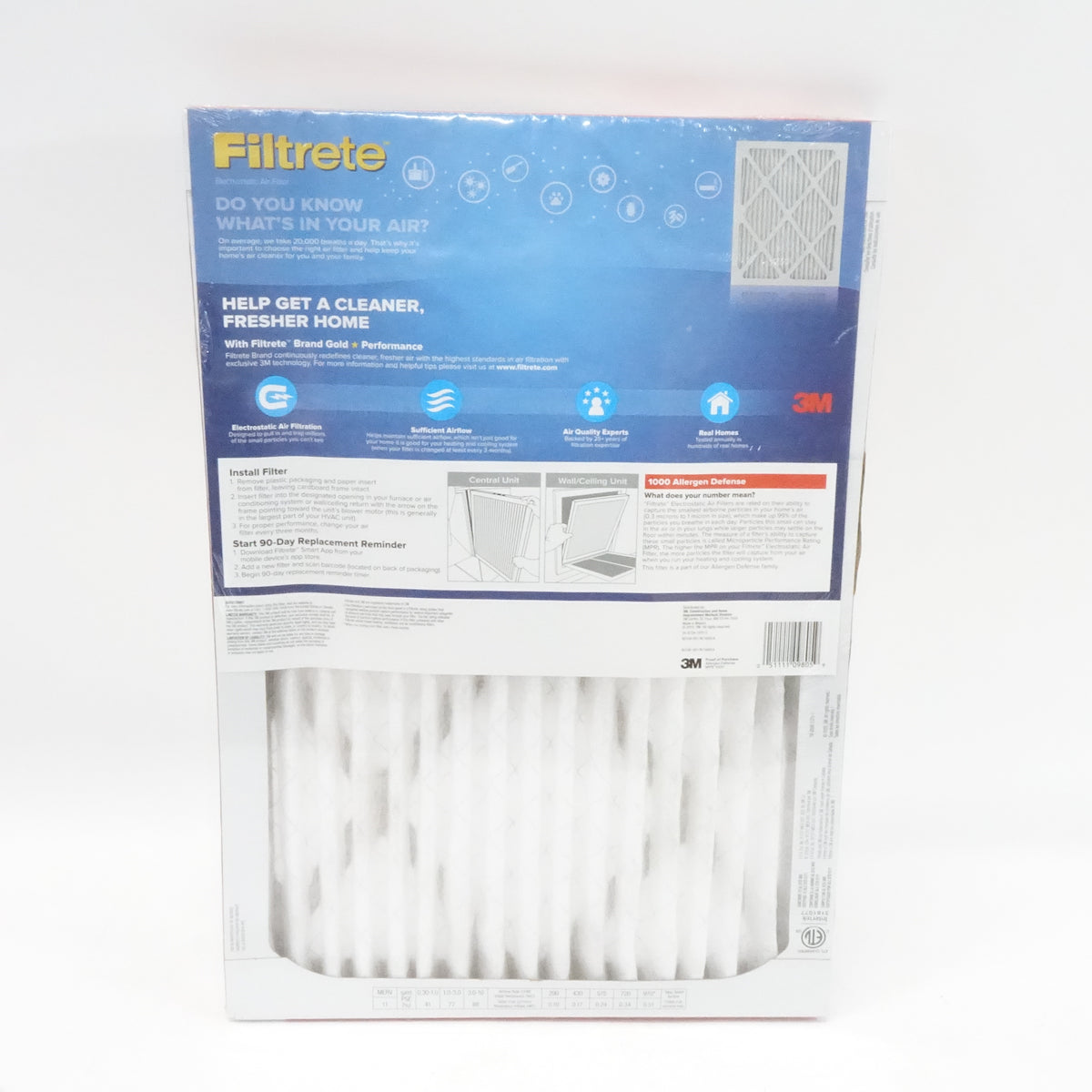 3M 9805DC-6 Filtrate Micro Allergen Reduction Filters, 14" x 20" - New