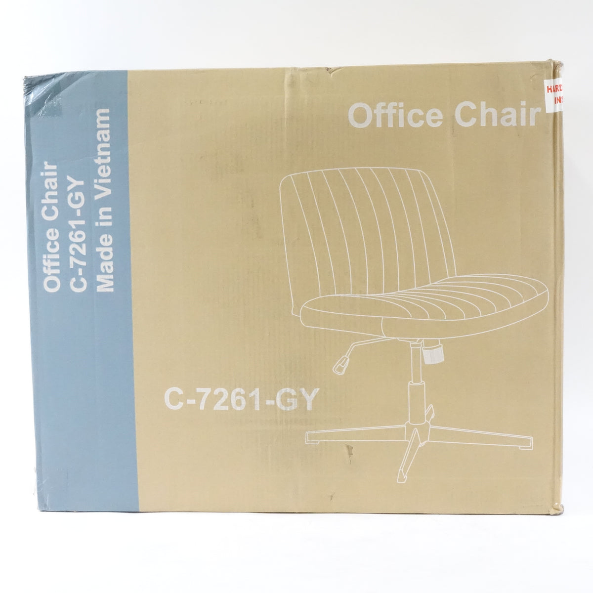 Sweetcrispy Criss Cross Chair Legged, Armless Office Desk Chair No Wheels, Grey