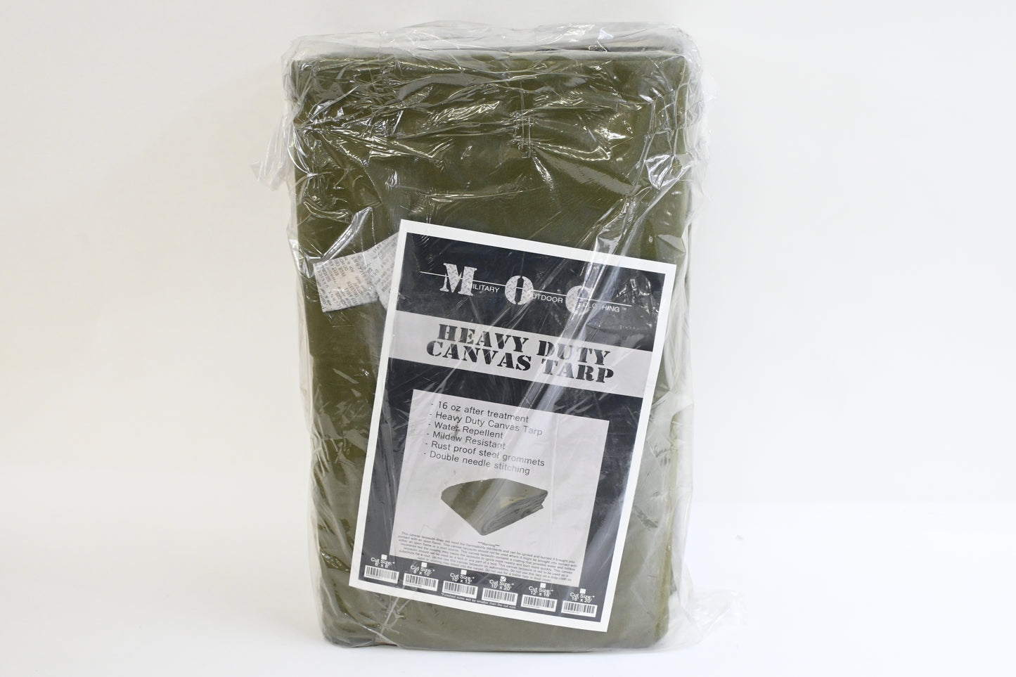 Military Outdoor Clothing New Heavy Duty Canvas Tarp, Olive Drab, 10 x 20-Feet