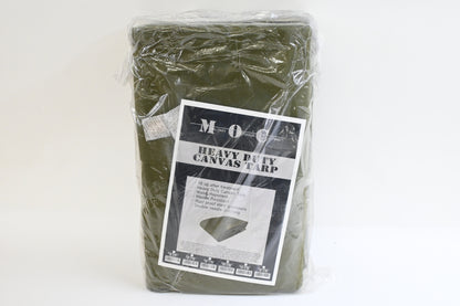 Military Outdoor Clothing New Heavy Duty Canvas Tarp, Olive Drab, 10 x 20-Feet