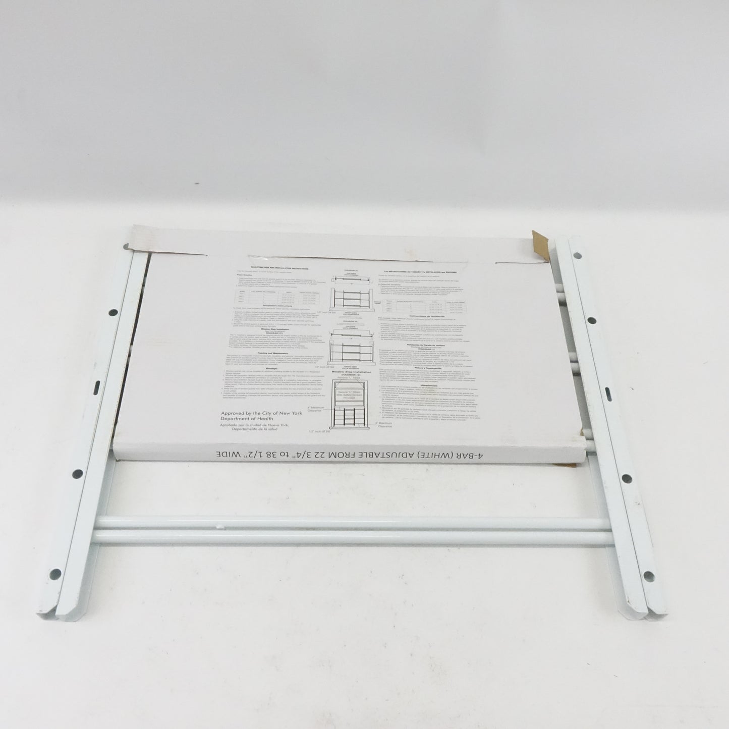 AWG 22-3/4 in. to 36-1/2 in. Adjustble Width 4-Bar Window Guard - White