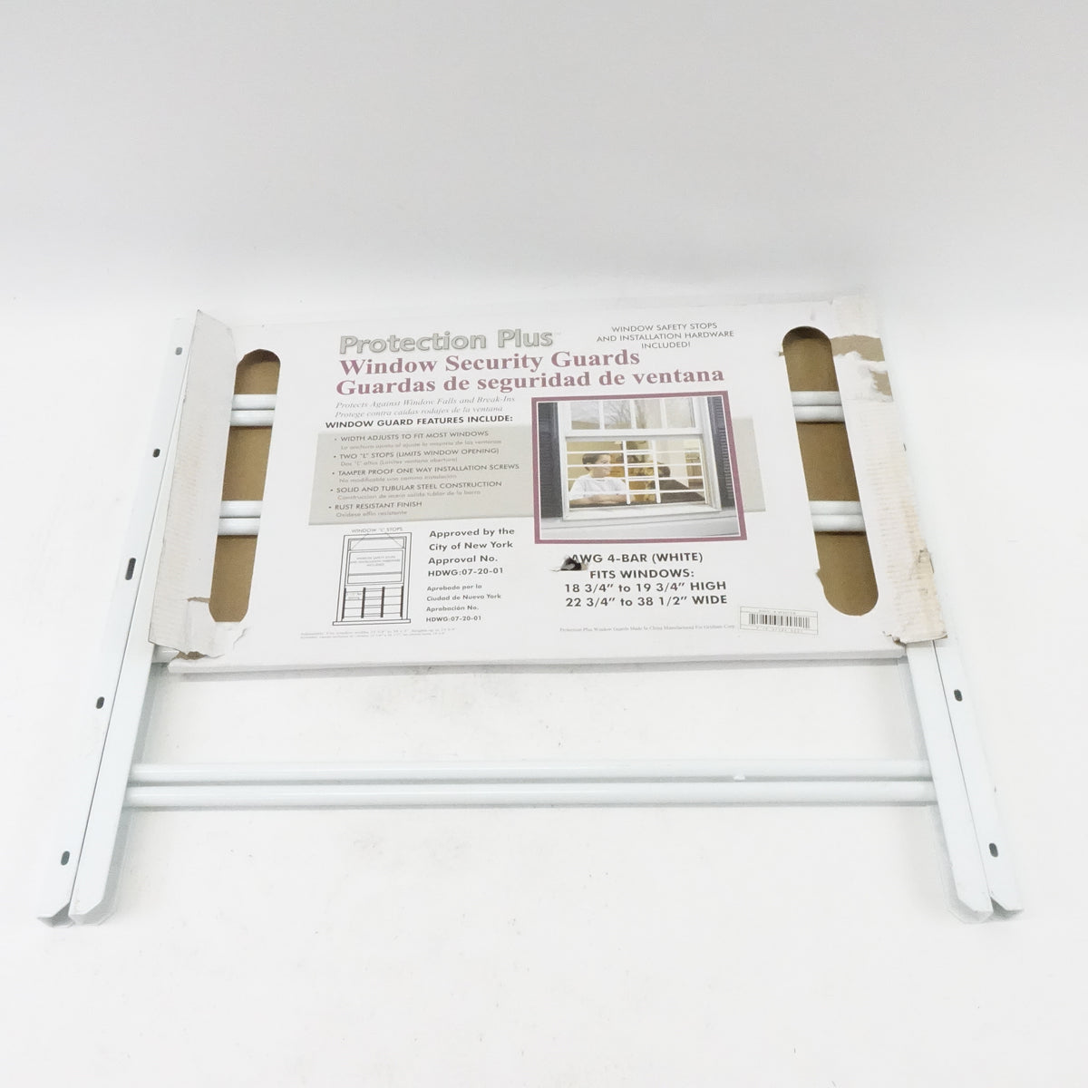 AWG 22-3/4 in. to 36-1/2 in. Adjustble Width 4-Bar Window Guard - White