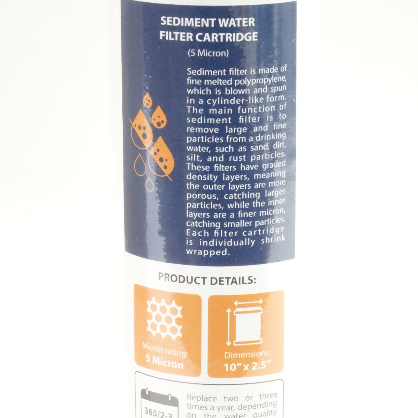 5 Micron 10 x 2.5 Sediment Filter - P5, AP110, WHKF-GD05, 25-Pack