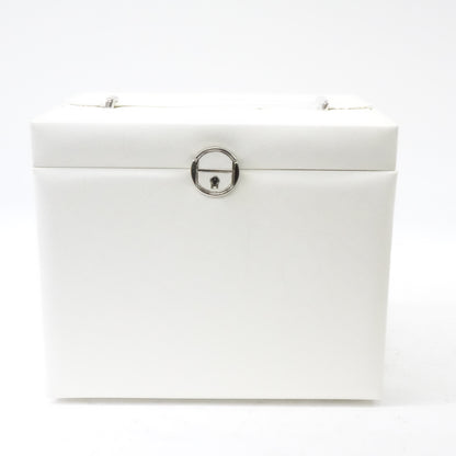 Jewelry Box with 5 Drawers, Lockable Jewelry Case with Mirror, White