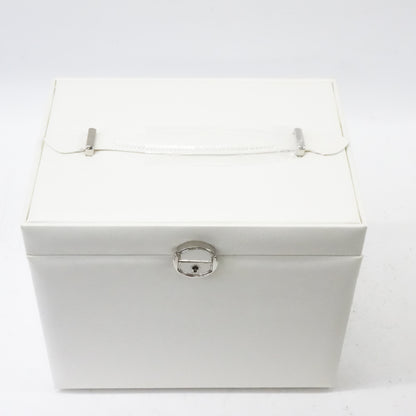 Jewelry Box with 5 Drawers, Lockable Jewelry Case with Mirror, White