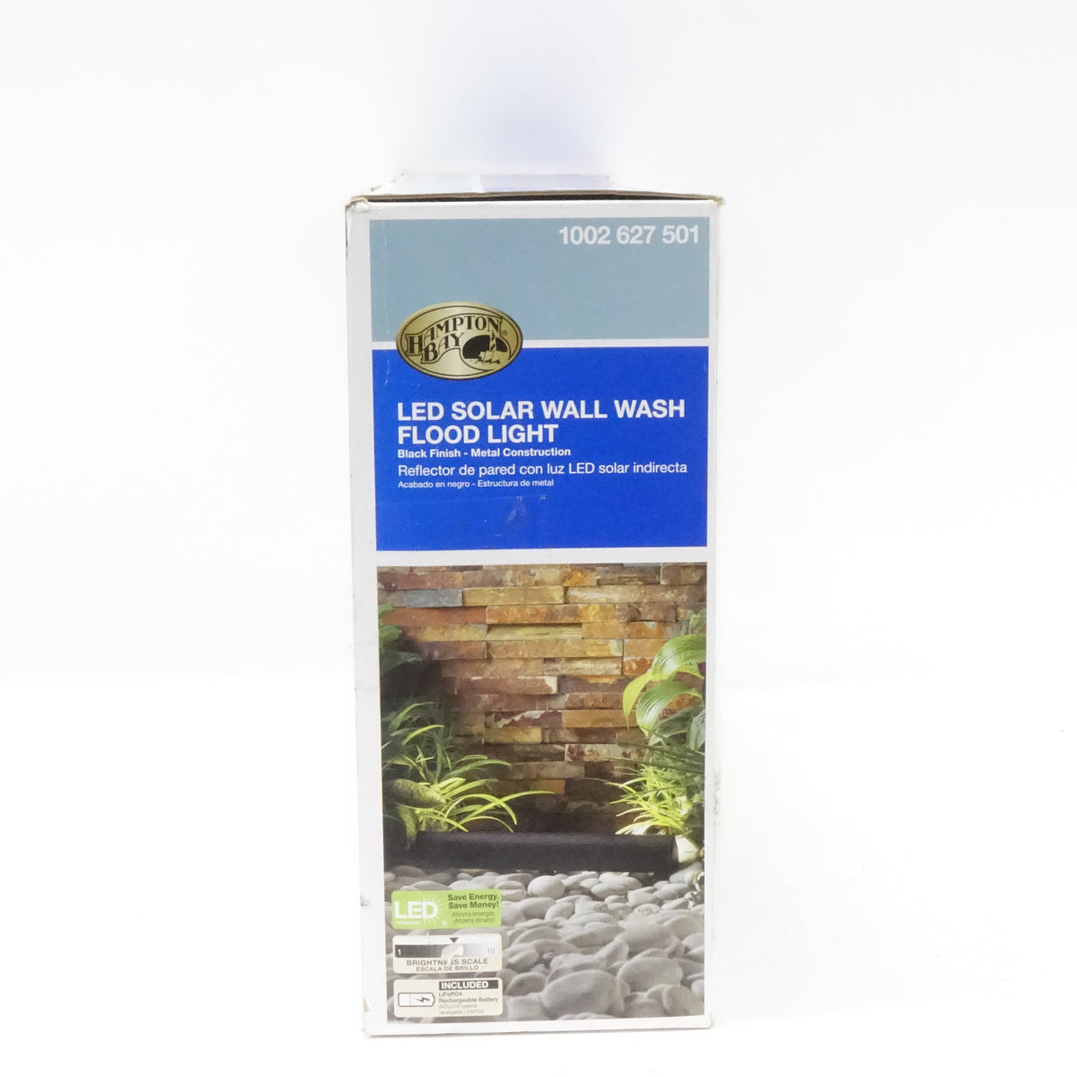 Hampton Bay Solar Black Outdoor Integrated LED Landscape Wall Wash Spot Light