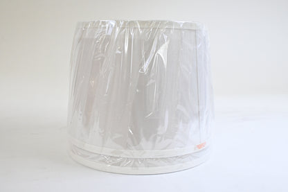 Double Medium White Drum Lamp Shades Set of 2, ALUCSET Linen Fabric Lampshades