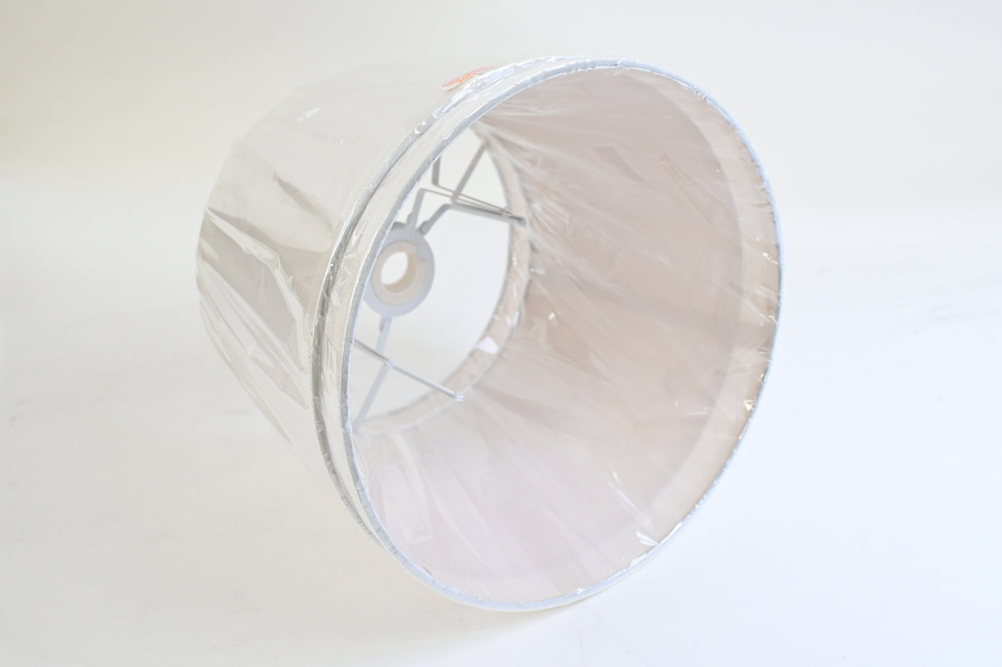 Double Medium White Drum Lamp Shades Set of 2, ALUCSET Linen Fabric Lampshades