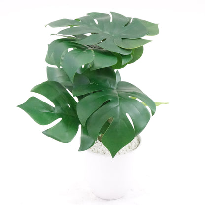 16''Faux Bird of Paradise Plant and Fake Monstera Deliciosa Plant, 2 Pack