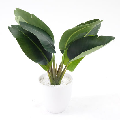 16''Faux Bird of Paradise Plant and Fake Monstera Deliciosa Plant, 2 Pack