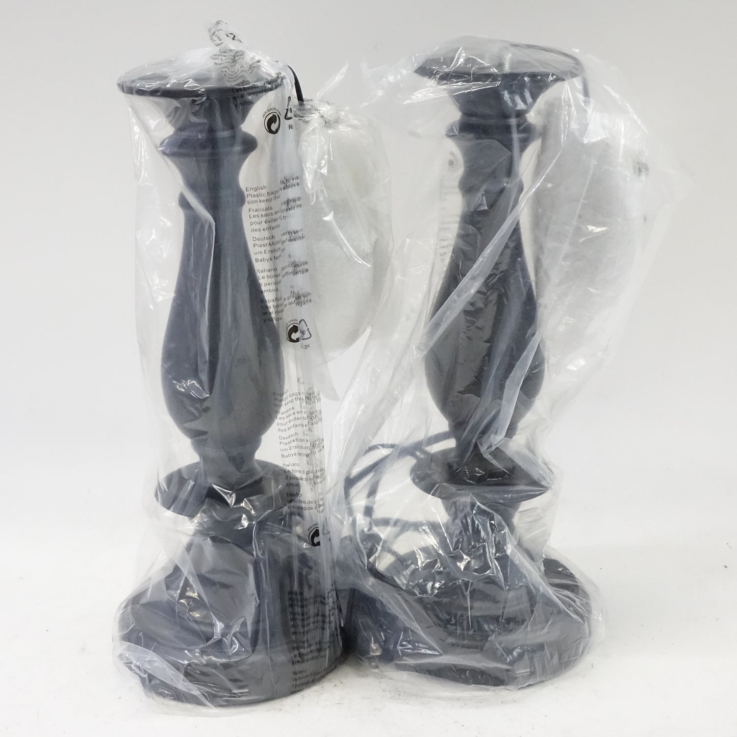 Set of 2 Table Lamp with USB Charging Ports- Black