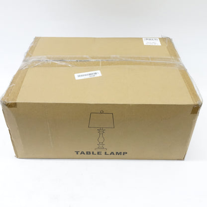 Set of 2 Table Lamp with USB Charging Ports- Black