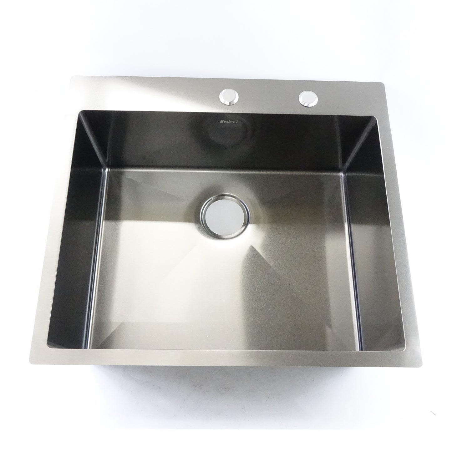Beslend 25”x22”x10” Stainless Steel Gunmetal Black Topmount 16 Gauge Single Sink