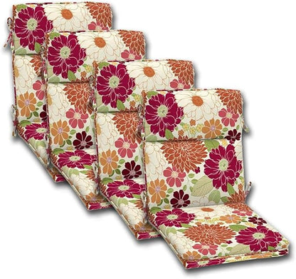 Set of 4 Outdoor Dining Chair Cushions, 44" x 21" x 4.50" - Sorbet Floral