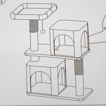 35" Cat Tree with Two Condos, Medium, Grey- DP220029
