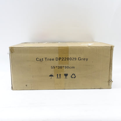 35" Cat Tree with Two Condos, Medium, Grey- DP220029