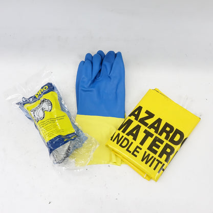 Portable Spill Kit 25 Sorbent Pads, 3 Socks, 5 Bags, 1 & Gloves - Open Box