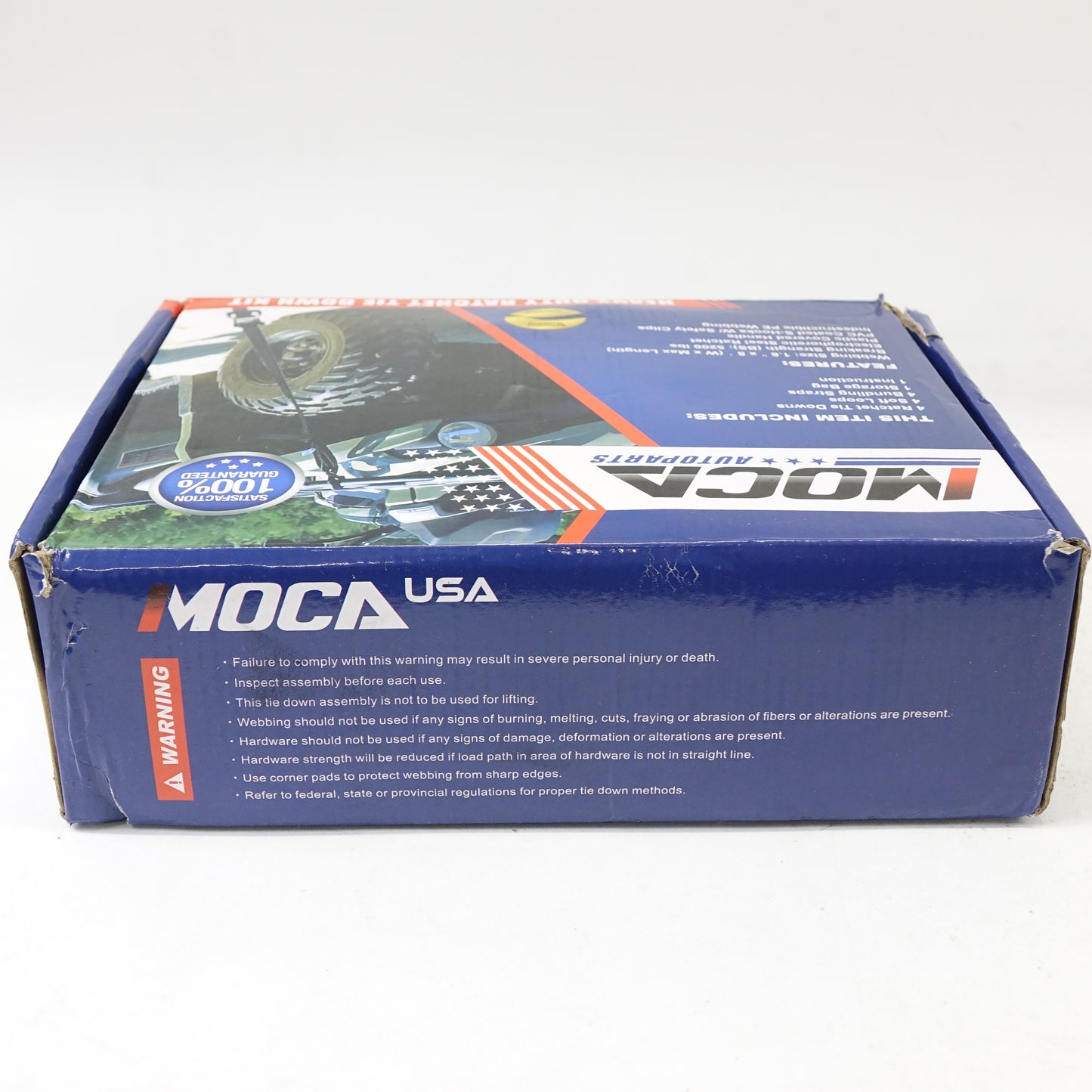 MOCA Heavy Duty Ratchet Tie Down Straps 5200 lb 1.6"x8' 4 Pack Black - New