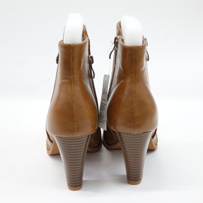 INCFADDY Women's Ankle Boots Stacked Heel Boots Slip On Side Zippers Size 9