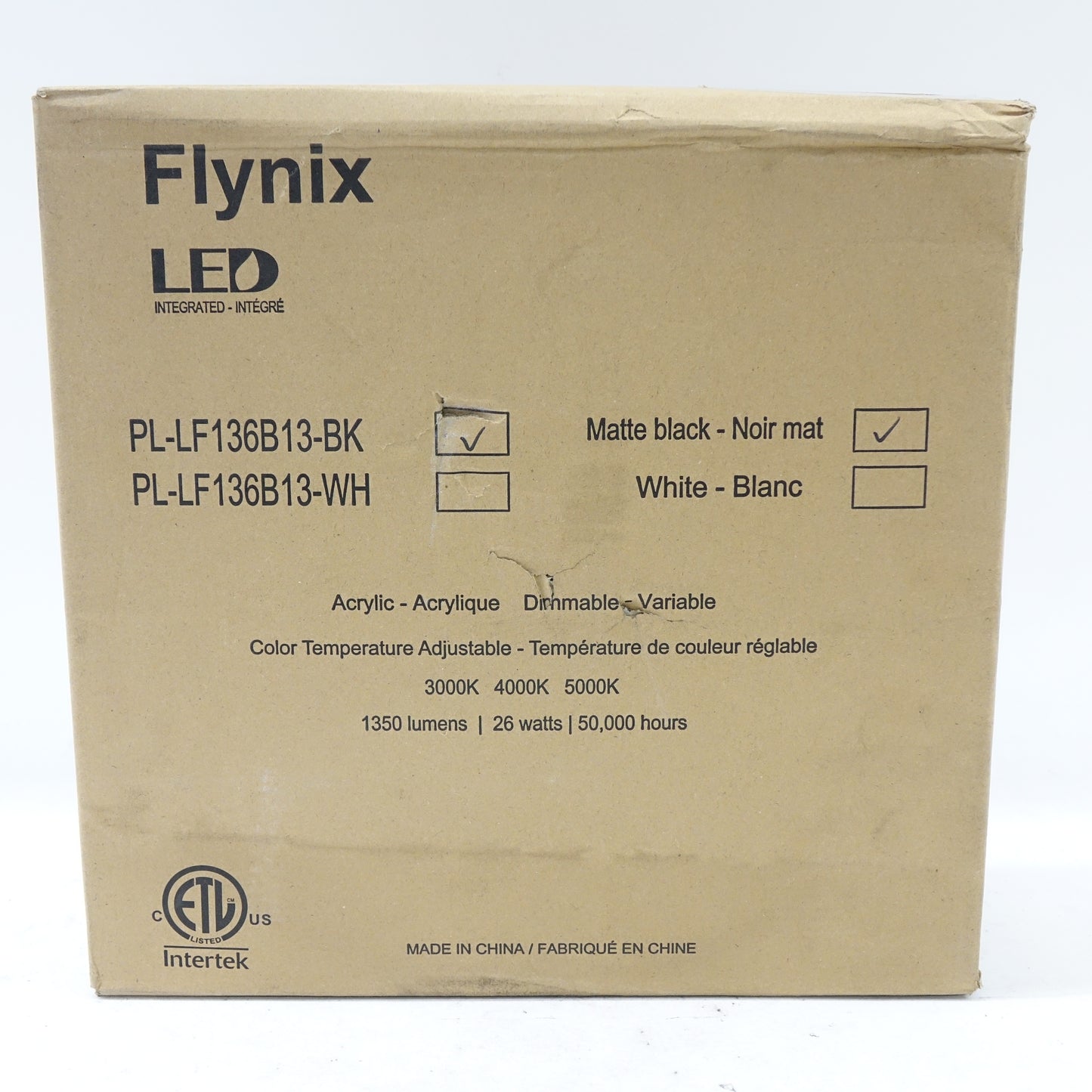 Flynix 12.5" LED Flush Mount Ceiling Light 26W 1350 Lumens Dimmable Black Gold