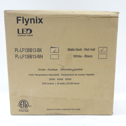 Flynix 12.5" LED Flush Mount Ceiling Light 26W 1350 Lumens Dimmable Black Gold