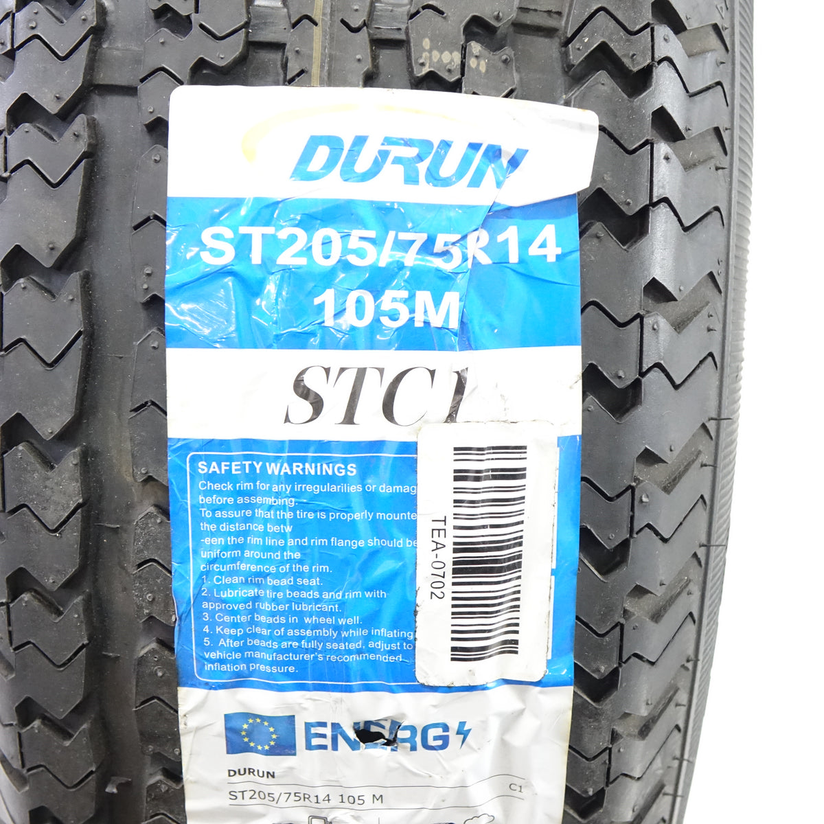 2PK Durun ST205/75R14 Radial Trailer Tire with 14" White Wheels