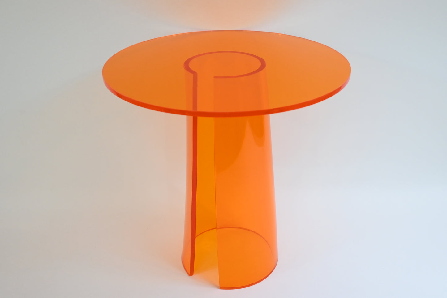 ACRYLCASE Orange Color Acrylic Accent Side Round Night Stand Table Furniture Modern Design New Simple Unique Small Table(15x15x15''H)