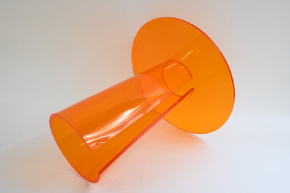ACRYLCASE Orange Color Acrylic Accent Side Round Night Stand Table Furniture Modern Design New Simple Unique Small Table(15x15x15''H)