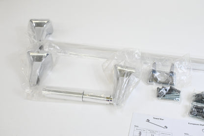 SENTO Balley Bathroom Hardware Set 4-Piece 24" Towel Bar Polished Chrome