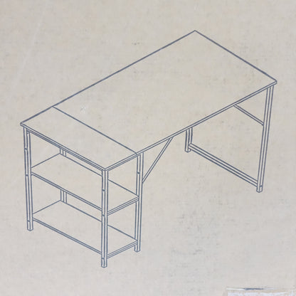 Cokos Desk Lower Shelf, Metal Desk Wood-Look Finish, 100 x 48 x 74cm - Open Box