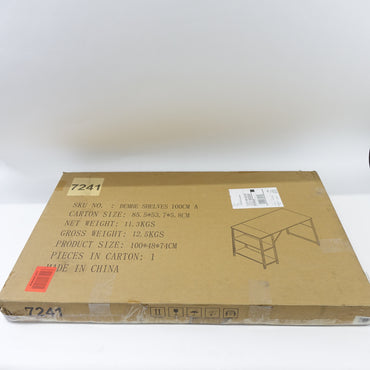Cokos Desk Lower Shelf, Metal Desk Wood-Look Finish, 100 x 48 x 74cm - Open Box