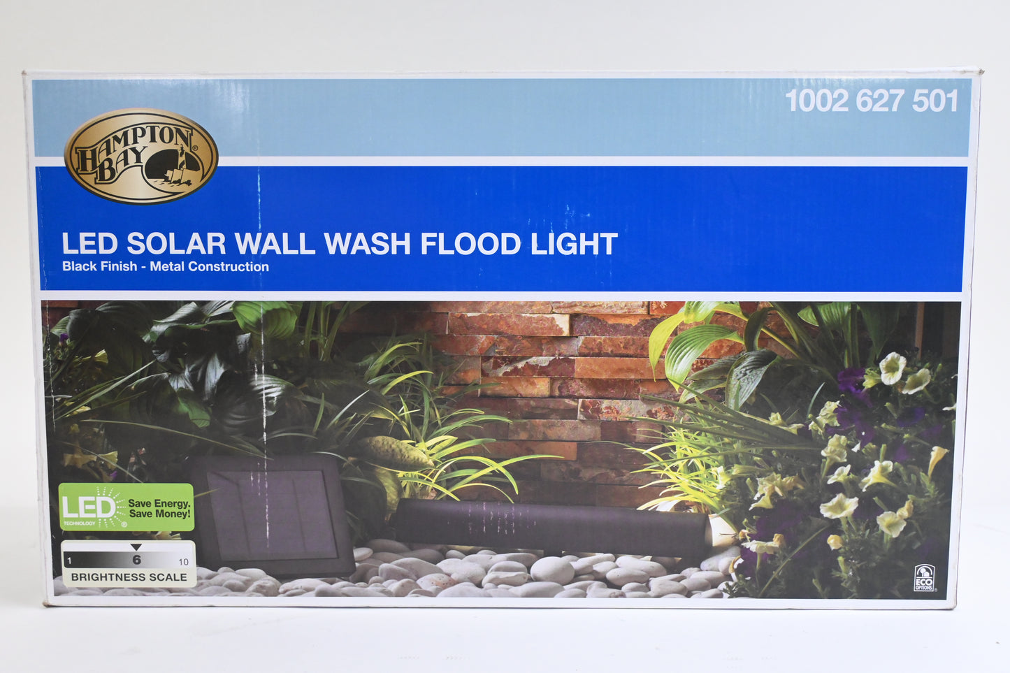 Hampton Bay 49975 Solar Black Outdoor Integrated LED Landscape Wall Wash Spot Light